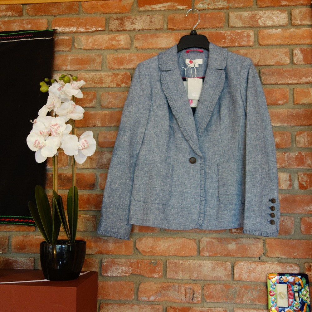 Boden Mina Blazer in Chambray NWT 4P